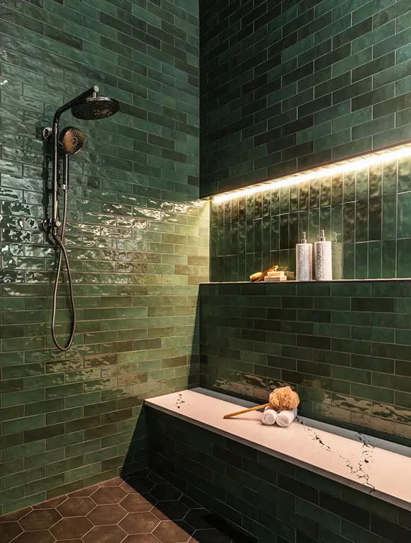 Julington Creek Coastal Estate Green Shower Lights